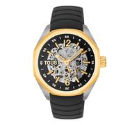 Tous - Reloj Analógico Automático Con Caja De Acero Ipg Dorado Y Brazalete De Silicona Negra Tous Now - U