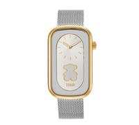 TOUS Reloj T-Band Club 3000140700 – Analógico bicolor con silueta de oso y brazalete de acero