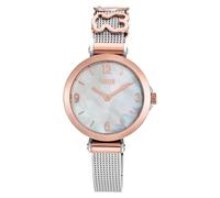 TOUS Reloj analógico con Brazalete de Acero, Acero Rosado y Esfera de nácar Icon Charms