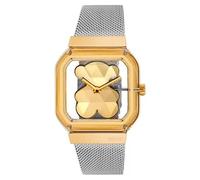 TOUS Reloj analógico con Brazalete de Acero D-Bear Party (Dorado Y Plata)