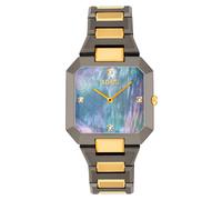 TOUS Reloj analógico Karat 3000144800, brazalete acero negro y dorado, esfera nácar gris