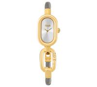 TOUS Reloj analógico con Brazalete de Acero y Caja de Acero IPG Dorado, Colección Hold Oval