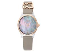 TOUS Reloj analógico con Brazalete de Piel, Acero y Esfera de nácar Epic Icon (Brazalete Negro)