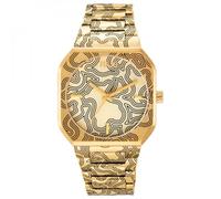 TOUS Reloj analógico con Brazalete gravado de Acero Dorado Lit