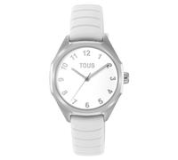Tous - Reloj Analógico Con Correa De Caucho En Color Blanco Tous Now Kdt - Plateado