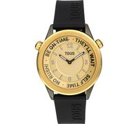 Tous - Reloj Analógico Con Correa De Silicona Negra Y Caja De Acero Ipg Dorado Tous Now - Dorado