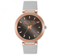 TOUS Reloj analógico con Esfera marrón y Brazalete de Acero Bicolor S-Mesh Mirror 3000142500