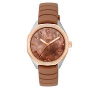 TOUS Reloj analógico con Movimiento Suizo, Esfera de nácar y Correa de Caucho Mocca Now Lady 3000146200
