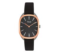 Tous - Reloj Analógico De Acero Iprg Rosa Con Correa De Piel Negra Heritage - Negro - Dorado Rosado