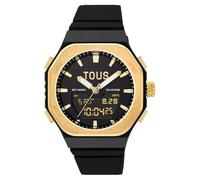 TOUS Reloj analógico/Digital 3000143000 de Acero Dorado y Brazalete de Nylon Negro Bet