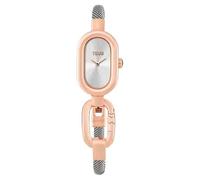 TOUS Reloj analógico/Digital con Brazalete de Acero y Acero Rosado Hold Oval