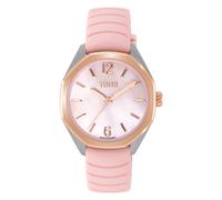 Tous - Reloj Bicolor Analógico Con Movimiento Suizo, Esfera De Nácar Y Correa De Caucho Rosa Tous Now Lady - Plateado - Dorado Rosado