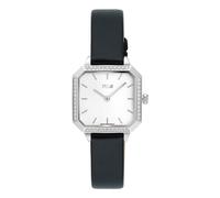 Tous - Reloj Con Movimiento Suizo Analógico De Acero Con 0,40 Ct En Diamantes Y Brazalete De Piel Negra Les Classiques - Plateado