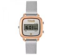 TOUS Reloj Digital Bicolor con Brazalete de Acero, Colección D-Logo Mini