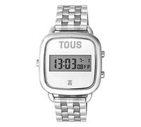 TOUS Reloj Digital con Brazalete de Acero, Funciones Hora, Minutos, Segundos, Día, Mes, Día Semana, Cronógrafo 1/100 Segundos y Alarma, Impermeable a 5 ATM, Colección D-Logo