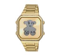 Tous - Reloj Digital Con Brazalete De Acero Ipg Dorado Y Zirconitas D-Bear - Dorado