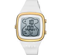 Tous - Reloj Digital Con Correa De Silicona En Color Blanco Y Caja De Acero Ipg Dorado Tous B-Time - U
