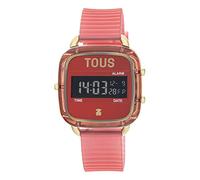 TOUS Reloj Digital de policarbonato con Correa de Silicona Rojo D-Logo Fresh