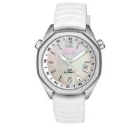 Tous - Reloj Gmt Automático Con Correa De Silicona Blanca, Caja De Acero Y Esfera De Nácar Tous Now - Plateado