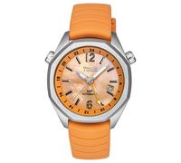 Tous - Reloj Gmt Automático Con Correa De Silicona Color Salmón, Caja De Acero Y Esfera De Nácar Tous Now - U