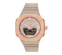 TOUS Reloj analógico/Digital 3000143100 de Acero Rosado y Brazalete de Nylon Topo Bet