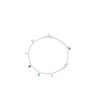 TOUS Tobillera para Mujer de Plata de Primera Ley con Gemas y Perla, Colección Icon Color