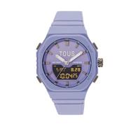 TOUS Reloj analógico/Digital de Acero con Brazalete de Nylon Bet (Lila)