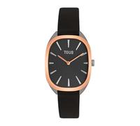 Tous - Reloj Analógico De Acero Iprg Rosa Con Correa De Piel Negra Heritage - Negro - Dorado Rosado