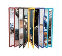 Tousuarsi Sistema de pared magnético para colgar documentos, pantalla transparente para folletos, con espacio para 10 hojas, tablero de pared A4, bolsillo de doble cara, sala de exposición