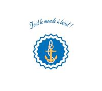 Tout le monde à bord! Cover French Text Notebook with Anchor: Beautiful Gift Notebook Journal for Friends and Family, Teens and Adults, School Booklet (Vive la France)