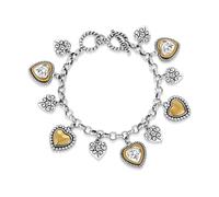 TOVABA Pulsera con dije de corazón para mujer, diseño de corazones colgantes de múltiples colores con cadena de eslabones, joyería de moda para llevar y apilar, regalo de joyería para ella, One Size