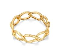 TOVABA Pulsera de mujer dorada con malla de cadena - Accesorio elegante y moderno para looks refinados y regalos especiales, One Size, Latón, Sin piedra preciosa