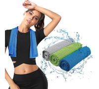 Tovaglioli di raffreddamento, 3 pezzi, tovaglioli di sport in microfibra, tovaglioli di freschezza istantanea per palestra, yoga, ciclismo, campeggio, corsa a piedi (Grigio+Blu+Verde)