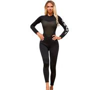 TOVCHEI Traje De Neopreno De Una Pieza De 3 Mm para Mujer Neopreno De Manga Larga para Buceo Cálido Protector Solar Antimedusas para Surfear Navegar Nadar,Negro,S