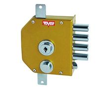 Tover 9000P, Cerradura 3P c/resbalón c/barras cierre interior T2 c/llave dcha. esm.oro