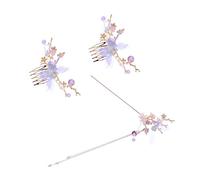 TOVINANNA 1 Juego conjunto de sombreros hanfu accesorios para el cabello mujer peineta de boda joyas para el cabello palo de pelo horquilla retro horquillas de estilo retro hilo hilado Blue