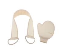TOVINANNA 1 Juego Juego de frotamiento de espalda guantes de lavado de cuerpo toalla de baño extraíble Dirige de ducha Toalla de baño exfoliante guantes de baño Sabana de algodon Beige