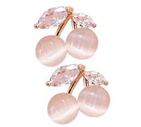 TOVINANNA 1 Par Pendientes de cereza boda tachuelas de oro pendientes de oro semental pendientes de disfraz para mujer aretes pequeños aretes para mujer cobre