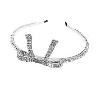 TOVINANNA 1 Pc Venda Margarita De Pelo De Diamantes De Imitación Orgullo Aro Para El Pelo Con Pajarita Brillo Corporal Nupcial Lazos Para El Cabello Para Niñas Aleación Silver