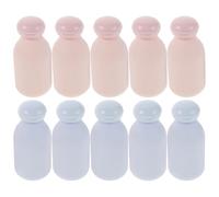 TOVINANNA 10 Botellas de Viaje Exprimibles 100 Ml, Juego 10 Piezas Tapa Abatible, Plástico Pe Suave, Colores Rosa y Azul, Botellas Rellenables para Champú y Gel de Ducha, Accesorio
