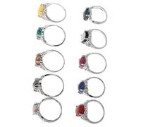 TOVINANNA 10 Piezas bandeja de joyas antiguo para mujer tamaño anillos de nudillos de plata meñique anillos boho anillos de moda anillos occidentales Anillos de joyas Piedra
