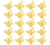 TOVINANNA 100 Colgantes de Mariposas de Cobre para Bisutería Accesorios DIY para Joyería Pendientes y Pulseras Paquete de 100 Piezas Color Dorado Material para Manualidades y Creación
