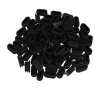 TOVINANNA 100 Tapones Ovalados de Plástico Negro para Tubos de 20x40mm Diseño Roscado y Ajuste Seguro para Patas de Muebles en Interiores y Exteriores