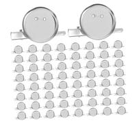 TOVINANNA 100piezas Bases Para Broches Redondas Con Clip Cocodrilo y Soporte De Hierro Accesorios Para Hacer Biseles De Joyería Diy