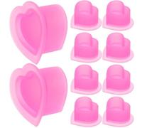 TOVINANNA 100piezas Tazas Forma De Corazón De Silicona Para Tatuajes Pequeños Recipientes Para Pigmento Accesorios De Tatuaje Suaves y Durables Diseño Adorable Para Sesiones Amplias
