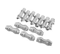 TOVINANNA 12 Abrazaderas de Acero Inoxidable para Cable Doble Placa Metálica M3 Juego de 12 Piezas Abrazadera de Cable Segura para Cercas Eléctricas en Interiores y Exteriores