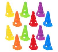 TOVINANNA 12 Piezas Cono Precisión Hexagonal para de 23cm de Fútbol con Entrenamiento en Agujeros Integrados, Material PE para Ejercicios de Agilidad y Color Aleatorio Adecuado Césped Aire
