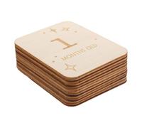 TOVINANNA 12 Piezas de Tarjetas de Madera Khaki para Bebés Diseño Creativo y Adorable, Ideales como Accesorios para Fotos Registrar el Crecimiento