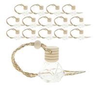 TOVINANNA 15 Botellas Difusoras Colgantes para Coche de Cristal Transparente de 8ml Diseño de Diamante, Difusor de Perfume para Aceites Esenciales en Hogar y Oficina