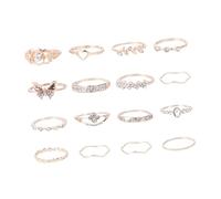 TOVINANNA 16 Piezas Anillos De Gemas Imitación Delicados y Duraderos Para Mujer Joyería Para Mujer Conjunto De Anillos Para Niñas y Damas
